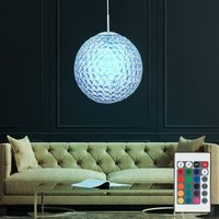 9 Watt RGB LED Hänge Leuchte Kristall Kugel Pendel Lampe Farbwechsel Beleuchtung von ETC-SHOP