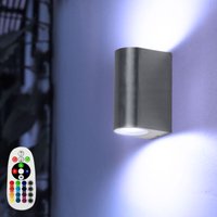 Außen Leuchte dimmbar Wand Lampe Fernbedienung Up Down Strahler im Set inklusive rgb led Leuchtmittel von ETC-SHOP