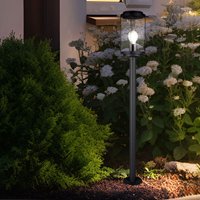 Außen Steh Leuchte Filament alu Veranda Lampe Sockel Stand Strahler schwarz Laterne im Set inkl. led Leuchtmittel Außen Steh Leuchte Filament alu Veranda Lampe Sockel Stand Strahler schwarz Laterne im Set inkl. led Leuchtmittel von ETC-SHOP