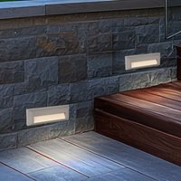 Außen Stufenbeleuchtung Stufenlampe Garten Treppenbeleuchtung Terrasse, grau, led 3W 110Lm neutralweiß, BxHxT 23x8x2,8 cm, 2er Set Außen Stufenbeleuchtung Stufenlampe Garten Treppenbeleuchtung Terrasse, grau, led 3W 110Lm neutralweiß, BxHxT 23x8x2,8 cm, 2er Set von ETC-SHOP