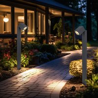 Außenlampe Wegeleuchten anthrazit Garten Stehlampe Aussen Terrasse stehend, schwenkbar, 1x GU10, LxBxH 11,5x7,2x80 cm, 2er Set von ETC-SHOP