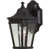 Außenleuchte Wandlampe ALU-Druckguss Glas Schwarz h 29,2 cm Gartenlampe Laterne von ETC-SHOP