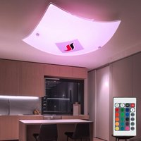 Etc-shop - Decken Lampe Wohn Zimmer Glas Leuchte Fernbedienung dimmer Flammen im Set inkl. rgb led Leuchtmittel von ETC-SHOP