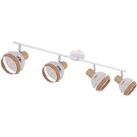 Decken Leuchte Fernbedienung Spot Leiste verstellbar Holz-Optik Käfig Lampe dimmbar im Set inkl. rgb led Leuchtmittel von ETC-SHOP