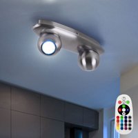 Decken Leuchte dimmbar Fernbedienung Wohnraum Kugel Spots dimmbar im Set inkl. RGB LED Leuchtmittel von ETC-SHOP