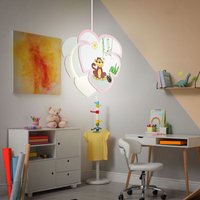 Decken Pendel Leuchte Mädchen Kinder Zimmer Affen Motiv Hänge Lampe im Set inkl. led Leuchtmittel von ETC-SHOP