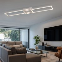 Deckenlampe Wohnzimmerleuchte Designlampe led Deckenleuchte, dimmbar 3 Stufen, bewegliche Elemente, silber, 2x 15,1W 1900lm 3000K, LxBxH 92,4x22x7cm von ETC-SHOP