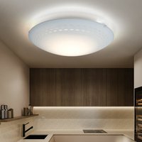 Etc-shop - Deckenlampe Wohnzimmerleuchte led Deckenleuchte, Metall weiß, Glas satiniert, 16W 1600lm warmweiß, DxH 39,5x10 cm von ETC-SHOP