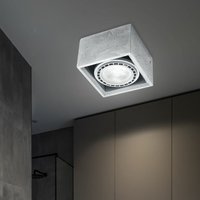 Deckenleuchte Deckenlampe Beton Grau Würfel-Design l 14 cm Wohnzimmer Küche Flur von ETC-SHOP