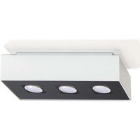 Etc-shop - Deckenleuchte Deckenlampe Weiß Schwarz Stahl 3-flammig l 34 cm Wohnzimmer Küche von ETC-SHOP