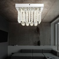 Deckenleuchte Glasschirm Deckenlampe 1-Flammig Esszimmer Glasstäbe Beleuchtung mit Glaskristallen, Metall chrom, 1x led 12W 840lm neutralweiß, l 25 cm Deckenleuchte Glasschirm Deckenlampe 1-Flammig Esszimmer Glasstäbe Beleuchtung mit Glaskristallen, Metall chrom, 1x led 12W 840lm neutralweiß, l 25 cm von ETC-SHOP