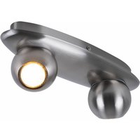 Deckenleuchte Spotleuchte Lampe Deckenlampe Wohnzimmerleuchte Schlafzimmer, Spots beweglich 2 flammig, Metall silber, 2x GU10, l 32cm von ETC-SHOP