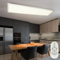 Deckenleuchte dimmbar mit Fernbedienung Panel Aufbaupanel led Deckenlampe Wohnzimmerleuchte, opal weiß, 40W 2500lm warmweiß-kaltweiß, LxBxH 80x20x5 cm von ETC-SHOP