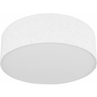 Etc-shop - Deckenleuchte weiß rund Deckenleuchte Stoff weiß Lampe Textil, Wohnzimmer, Metall Stoffschirm, 3x E27 Fassungen, DxH 40x12cm von ETC-SHOP