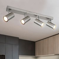 Deckenstrahler 4 Flammig silber Deckenleuchte 4 Flammig GU10 Deckenlampe Wohnzimmer Modern, schwenkbar, Metall, 4x GU10, LxBxH 56x6x12 cm Deckenstrahler 4 Flammig silber Deckenleuchte 4 Flammig GU10 Deckenlampe Wohnzimmer Modern, schwenkbar, Metall, 4x GU10, LxBxH 56x6x12 cm von ETC-SHOP