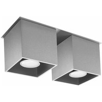 Etc-shop - Deckenstrahler modern Designer Küchenlampen Strahler 2 flammig Aufbauleuchte grau, Aluminium, 2x GU10, LxH 26 x 11 cm von ETC-SHOP