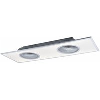 Deckenventilator mit Beleuchtung Fernbedienung Deckenlampe 2 Ventilatoren Schlafzimmer dimmbar cct, 1x led 24W warmweiß-kaltweiß, LxBxH 120x40x12,5 cm von ETC-SHOP