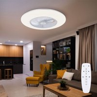 Deckenventilator mit Licht und Fernbedienung Deckenlampe Ventilator Deckenleuchte Beleuchtung Tageslichtleuchte, dimmbar CCT, Metall, silber weiß, 1x Deckenventilator mit Licht und Fernbedienung Deckenlampe Ventilator Deckenleuchte Beleuchtung Tageslichtleuchte, dimmbar CCT, Metall, silber weiß, 1x von ETC-SHOP