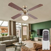 Etc-shop - Deckenventilator mit Zugschalter Ventilatorlampe Decke 3 Stufen Ventilator mit Fernbedienung Deckenleuchte, Vor-Rücklauf, Geflecht Glas, Etc-shop - Deckenventilator mit Zugschalter Ventilatorlampe Decke 3 Stufen Ventilator mit Fernbedienung Deckenleuchte, Vor-Rücklauf, Geflecht Glas, von ETC-SHOP