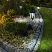 Design 3er Set led Solar Steck Laternen Hof Terrassen Leuchten IP44 Außen Lampen von ETC-SHOP
