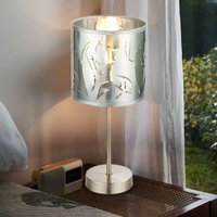 Design Tisch Lampe silber Schlaf Zimmer Stanzung Lese Nacht Licht Leuchte im Set inklusive led Leuchtmittel von ETC-SHOP
