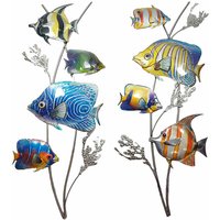 Etc-shop - 2er Set Außen Wand Behang Garten Dekoration Fische Design Metall Bilder mehrfarbig Etc-shop - 2er Set Außen Wand Behang Garten Dekoration Fische Design Metall Bilder mehrfarbig von ETC-SHOP