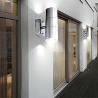 2er Set led Wand Lampen Fassaden Außen Leuchten up down Edelstahl Strahler Garten Balkon Beleuchtung 2er Set led Wand Lampen Fassaden Außen Leuchten up down Edelstahl Strahler Garten Balkon Beleuchtung von ETC-SHOP