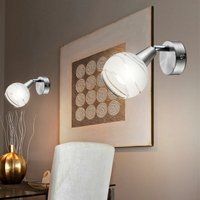Etc-shop - 2er Set led Wand Strahler Wohn Schlaf Zimmer Lese Nacht Lichter Lampen Glas Spots beweglich von ETC-SHOP