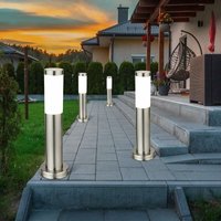 4x led Außen Stehleuchte Standlampe Beleuchtung Weg-Licht Edelstahl IP44 geeignet für Garten, Hof, Weg, Eingangsbereich, Veranda, Terrasse von ETC-SHOP