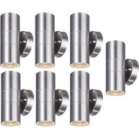 7er Set Außen Leuchte Edelstahl up down Wand Strahler Fassaden Beleuchtung Glas Lampen Terrasse von ETC-SHOP