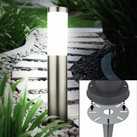 Etc-shop - Außen Stand Leuchte silber Garten Erdspieß Steck Strahler Garten Lampe im Set inkl. led Leuchtmittel von ETC-SHOP