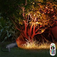 Außen Steckleuchte schwenkbar Außenleuchte Erdspieß Garten Stecklampe Aussen Terrasse, Fernbedienung dimmbar, schwarz, 1x rgb led 3,5W 290Lm von ETC-SHOP