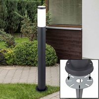 Außen Steh Lampe Garten Weg Steck Beleuchtung Edelstahl Terrassen Erd Boden Spieß Stand Leuchte anthrazit von ETC-SHOP