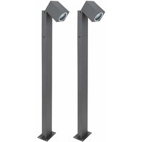 Etc-shop - Außenlampe Wegeleuchten anthrazit Garten Stehlampe Aussen Terrasse stehend, schwenkbar, 1x GU10, LxBxH 11,5x7,2x80 cm, 2er Set von ETC-SHOP