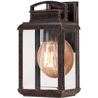 Etc-shop - Außenleuchte Wandlampe Laterne Metall Glas Bronze h 30,5 cm IP44 Vintage-Look von ETC-SHOP