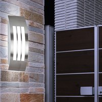 Außenwandleuchten Fassadenlampe silber Wandlampe Gartenleuchte Terrassenlampe, 1x E27. BxH 10x31,8 cm von ETC-SHOP