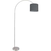 Bogenstehlampe Stoffschirm Stehlampe gebogen Wohnzimmer Bogenlampe grau, Fernbedienung dimmbar höhenverstellbar, 1x rgb led 9W 806Lm, LxH 96x195 cm Bogenstehlampe Stoffschirm Stehlampe gebogen Wohnzimmer Bogenlampe grau, Fernbedienung dimmbar höhenverstellbar, 1x rgb led 9W 806Lm, LxH 96x195 cm von ETC-SHOP