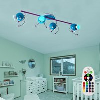 Decken Lampe Kinder Zimmer Spots verstellbar Fernbedienung dimmbar im Set inkl. rgb led Leuchtmittel von ETC-SHOP