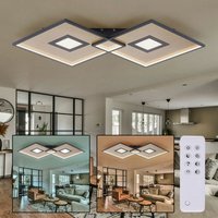 Etc-shop - Deckenlampe Schlafzimmerleuchte schwarz Wohnzimmer Fernbedienung dimmbar, led cct Memory, Metall gold, led 50W 1350lm 2700-5000K, LxBxH Etc-shop - Deckenlampe Schlafzimmerleuchte schwarz Wohnzimmer Fernbedienung dimmbar, led cct Memory, Metall gold, led 50W 1350lm 2700-5000K, LxBxH von ETC-SHOP