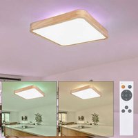 Etc-shop - Deckenlampe led Fernbedienung Holz Wohnzimmer Deckenleuchte Memory-Funktion Backlight CCT-Schaltung, Metall, 36W 1480lm 3000-6000K, LxBxH Etc-shop - Deckenlampe led Fernbedienung Holz Wohnzimmer Deckenleuchte Memory-Funktion Backlight CCT-Schaltung, Metall, 36W 1480lm 3000-6000K, LxBxH von ETC-SHOP
