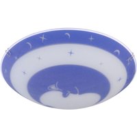Etc-shop - Deckenleuchte Kinderzimmer Glas Kinder Schlafzimmerleuchte Sterne Baby Kinderleuchte Deckenlampe Mond blau, Metall, 1x led 4W 320Lm von ETC-SHOP