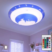 Etc-shop - Deckenleuchte Kinderzimmer Glas Kinder Schlafzimmerleuchte Sterne Kinderleuchte Deckenlampe Mond blau, Farbwechsel dimmbar, 1x led 3,5W Etc-shop - Deckenleuchte Kinderzimmer Glas Kinder Schlafzimmerleuchte Sterne Kinderleuchte Deckenlampe Mond blau, Farbwechsel dimmbar, 1x led 3,5W von ETC-SHOP
