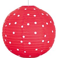 Design Decken Pendel Lampe rot weiß gepunktet Kinder Zimmer Beleuchtung Kugel Hänge Lampe von ETC-SHOP
