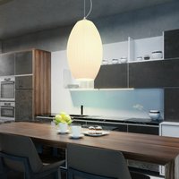 Etc-shop - Hängeleuchte Pendellampe Pendelleuchte Glasschirm opal Schirmleuchte Esszimmerlampe Küche, Metall Glas gestreift weiß opal nickel matt, 1x Etc-shop - Hängeleuchte Pendellampe Pendelleuchte Glasschirm opal Schirmleuchte Esszimmerlampe Küche, Metall Glas gestreift weiß opal nickel matt, 1x von ETC-SHOP