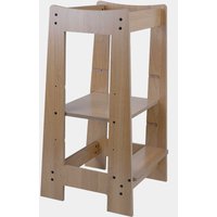 Lernturm Küchenhelfer für Kinder Holz Kinderschemel Tritthocker 3 Stufen höhenverstellbar, leicht zu reinigen, stabil, LxBxH 32x42x80 cm von ETC-SHOP