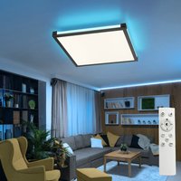 Etc-shop - Panel Deckenleuchte Schlafzimmer Backlight Deckenlampe rgb led Panel cct Fernbedienung, Metall Kunststoff schwarz, 24W 1400lm Etc-shop - Panel Deckenleuchte Schlafzimmer Backlight Deckenlampe rgb led Panel cct Fernbedienung, Metall Kunststoff schwarz, 24W 1400lm von ETC-SHOP