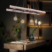 Etc-shop - Pendelleuchte Holzbalken Hängelampe Retro Holz Esszimmerlampe hängend 4 Flammig, Leiter Optik, 4x E27, LxBxH 115 x 30 x 192 cm von ETC-SHOP