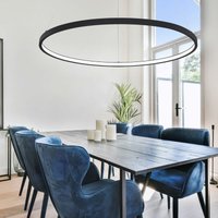 Pendelleuchte led Hängeleuchte Esstisch Ring schwarz led Wohnzimmer hängend, 1x 29W 1300lm 3000K, DxH 60x120 cm von ETC-SHOP