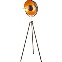 Retro Standleuchte beweglicher Spot Stehlampe Standlampe Stehleuchte Fluter, höhenverstellbar, Metall, Goldfarben Rostfarben, 1x E27, d x h 69 x 179 von ETC-SHOP