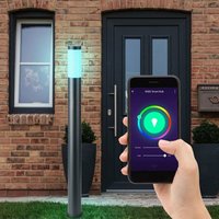 Smart Home rgb led Außen Steh Lampe Edelstahl Säule Garten Wege Beleuchtung dimmbar Rasen Blumenbeet Vorgarten Stand Leuchte Sprachsteuerung App von ETC-SHOP